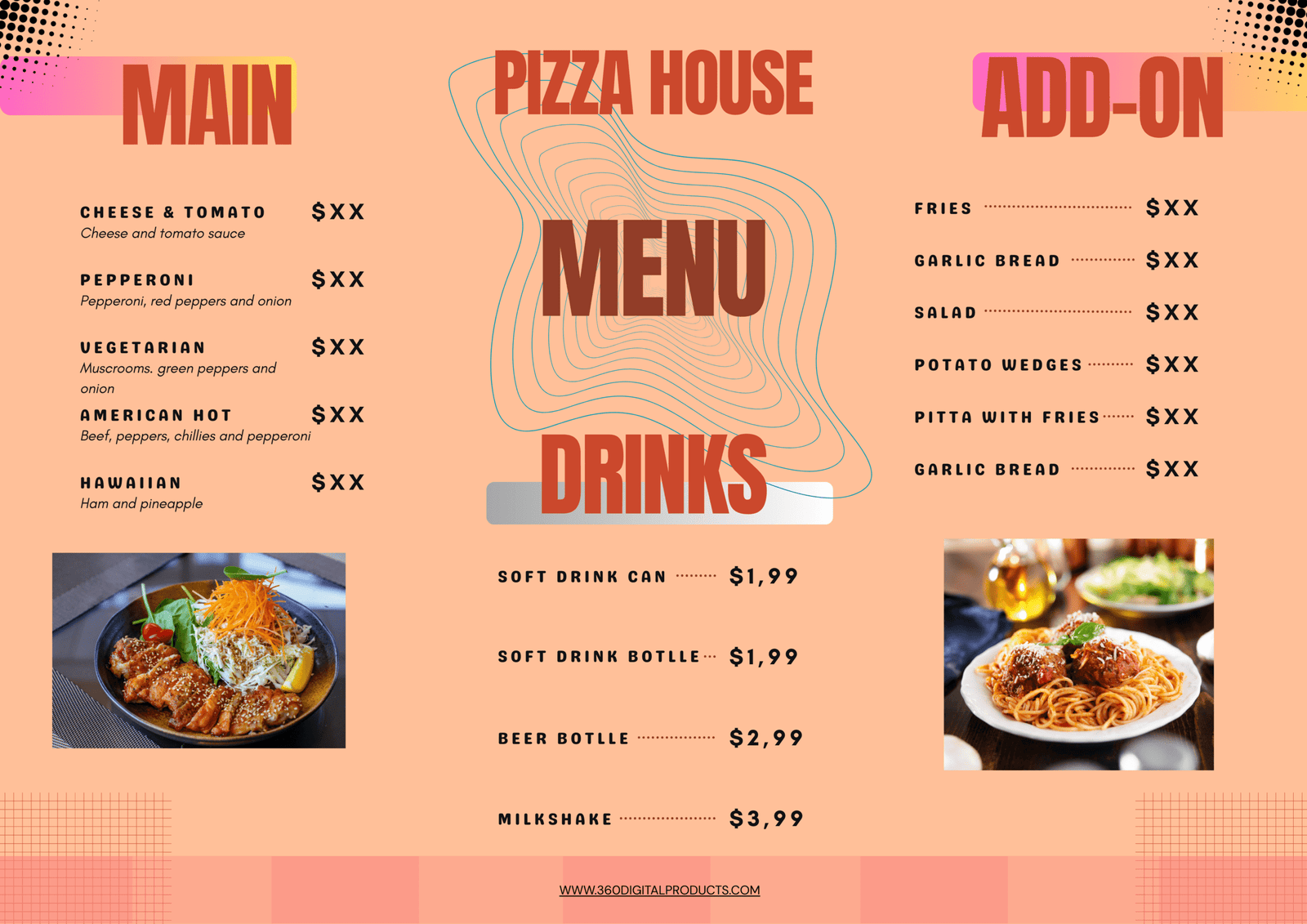 menu templates,